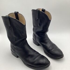 Durango Men's Black Leather Roper Western Boots Size 9.5 D
